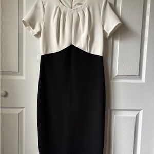 Spense Black and White Midi Dress